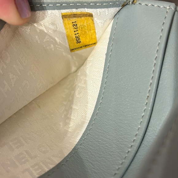 Chanel Black Patent Leather Wallet Flap Teal Interior - Picture 7 of 8